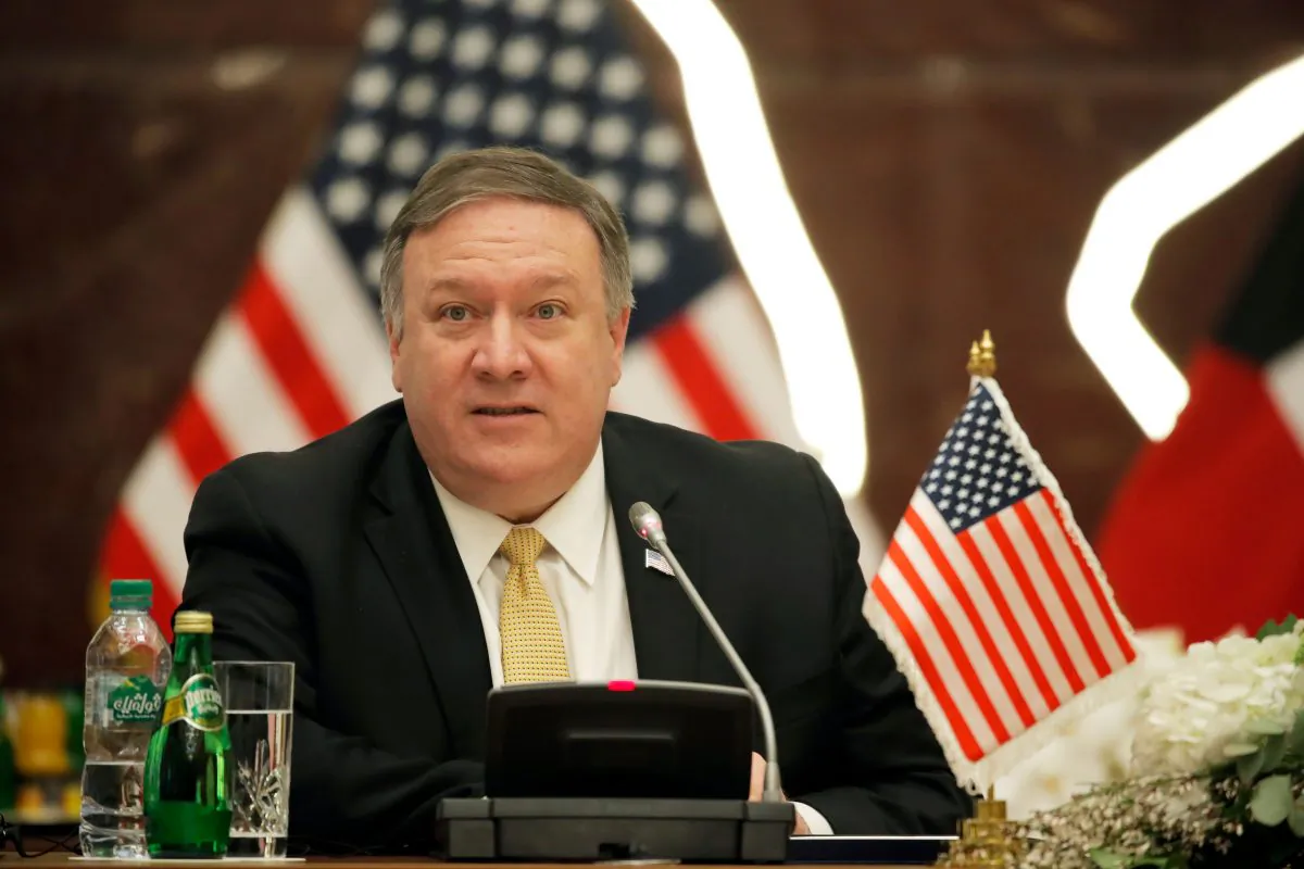Secretary of State Mike Pompeo speaks during a press conference in Kuwait City on March 20, 2019. (Jim Young/AFP/Getty Images)