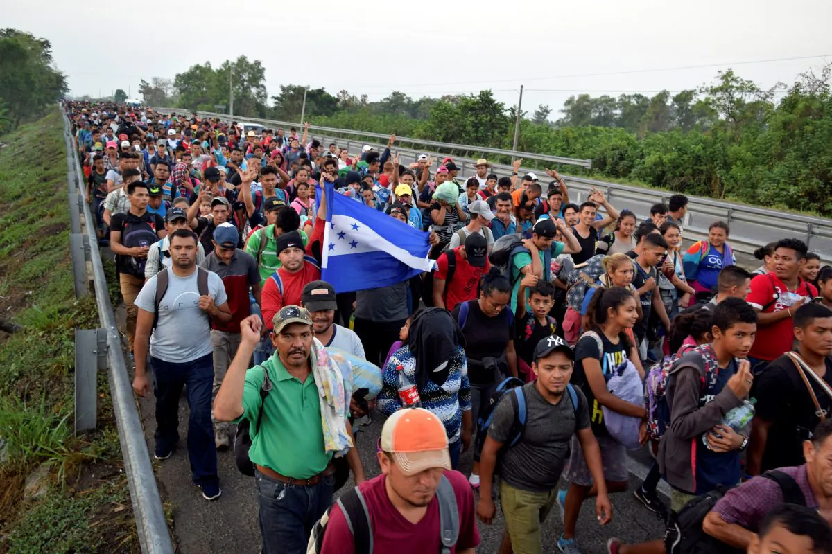 Some 700 Cubans have joined the migrant caravan as it makes its way north toward the United States, in Tuzantan, Chiapas State, Mexico, on March 25, 2019. (Jose Torres/Reuters)