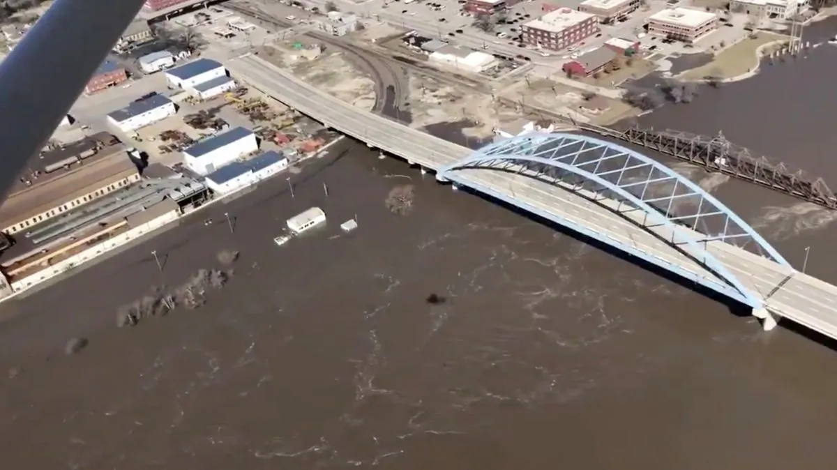 The Kansas side of the Missouri River is seen in Atchison, Kansas, U.S., March 22, 2019. (Shawn Rizza/via REUTERS