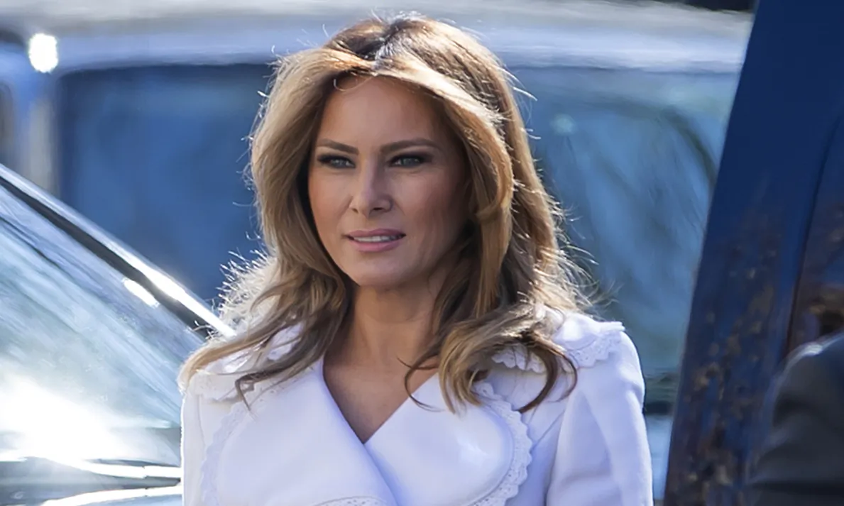 First lady Melania Trump arrives to attend services at St. John's Episcopal Church in Washington, on March 17, 2019. (Eric Lesser-Pool/Getty Images)