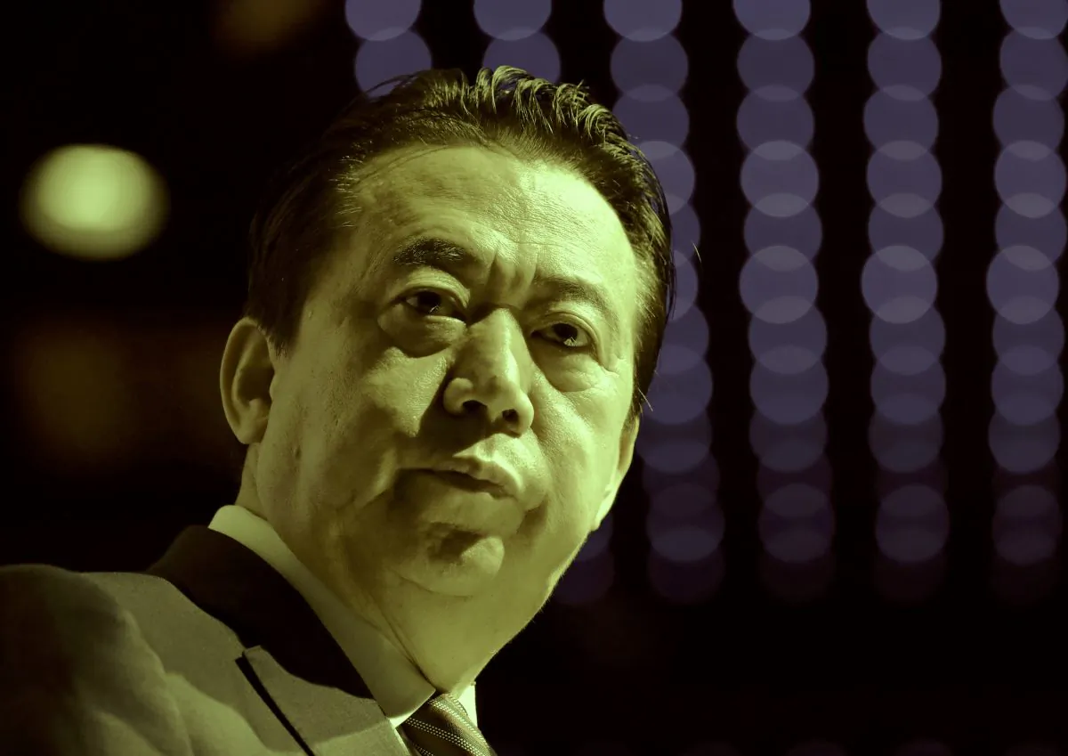 Interpol President, Meng Hongwei, delivers his opening address at the Interpol World congress in Singapore on July 4, 2017. (Wong Maye-E/AP)
