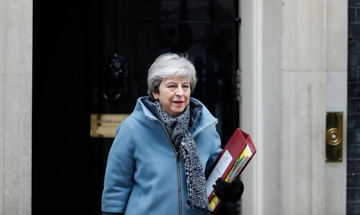 Britain's Prime Minister Theresa May leaves 10 Downing Street in London on March 27, 2019. (Adrian Dennis/AFP/Getty Images)