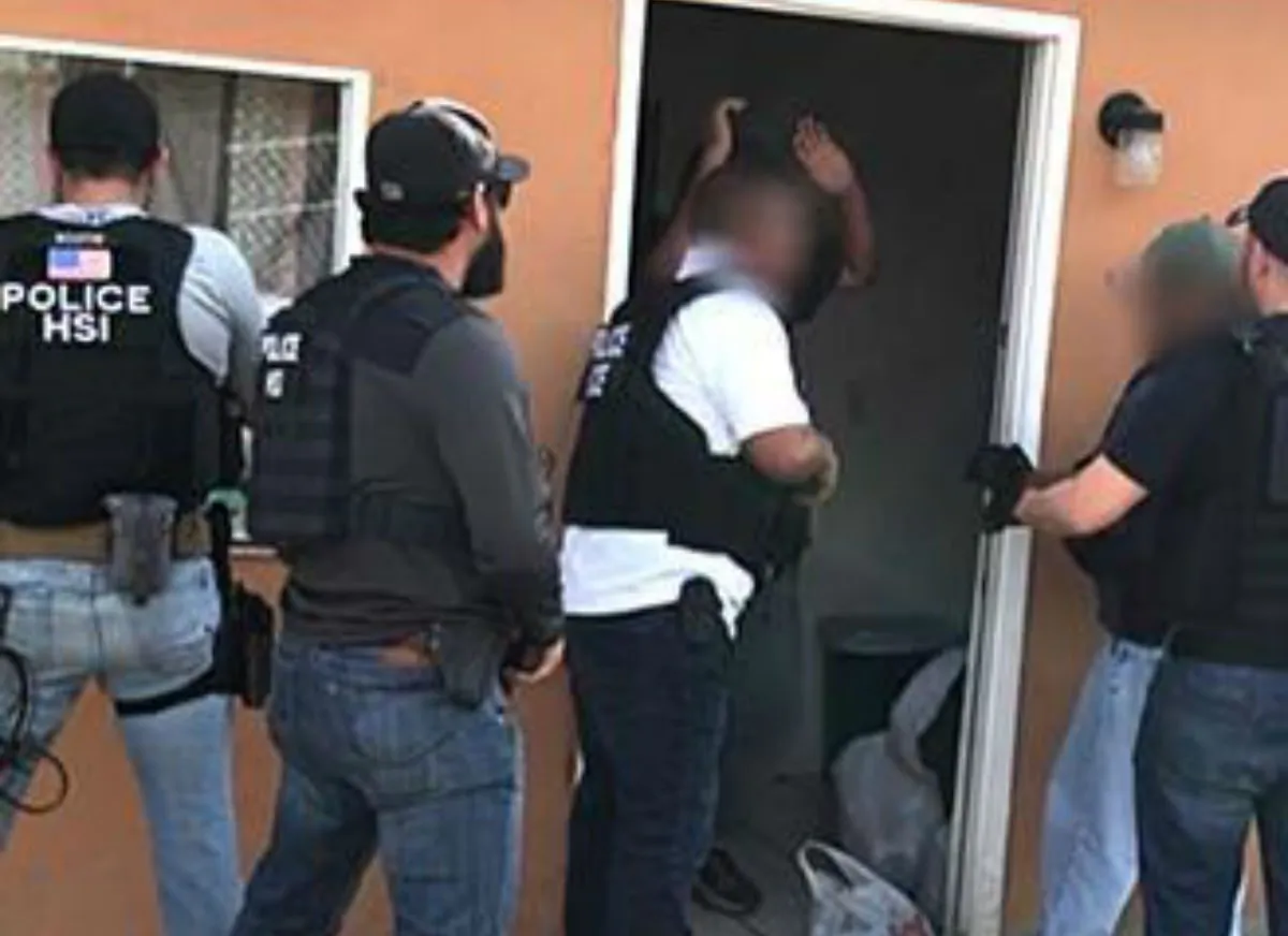 ICE arrested a Mexican man on alien smuggling charges after executing a search warrant at a home in Texas and finding over 50 illegal aliens. (ICE)