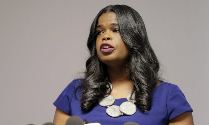 Cook County State's Attorney Kim Foxx speaks at a news conference in Chicago, on Feb. 22, 2019.  (Kiichiro Sato/AP Photo)