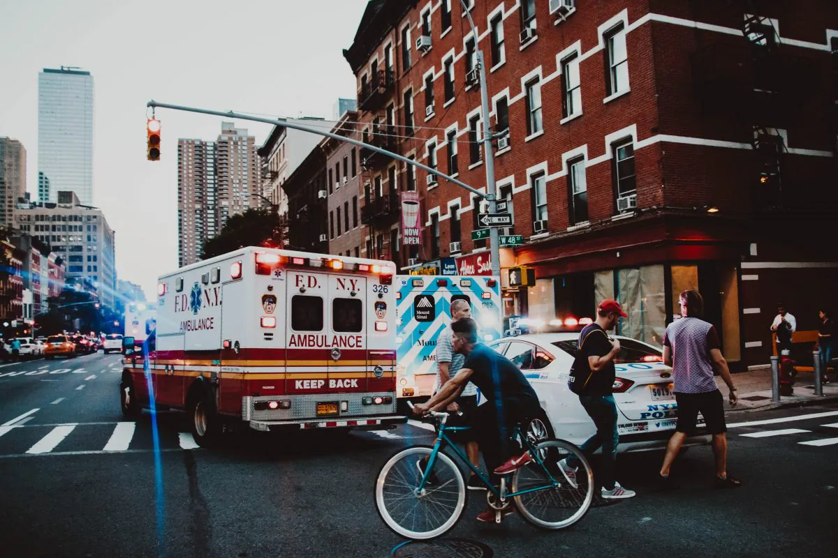 A stock photo of an ambulance. (Benjamin Voros / Unsplash)