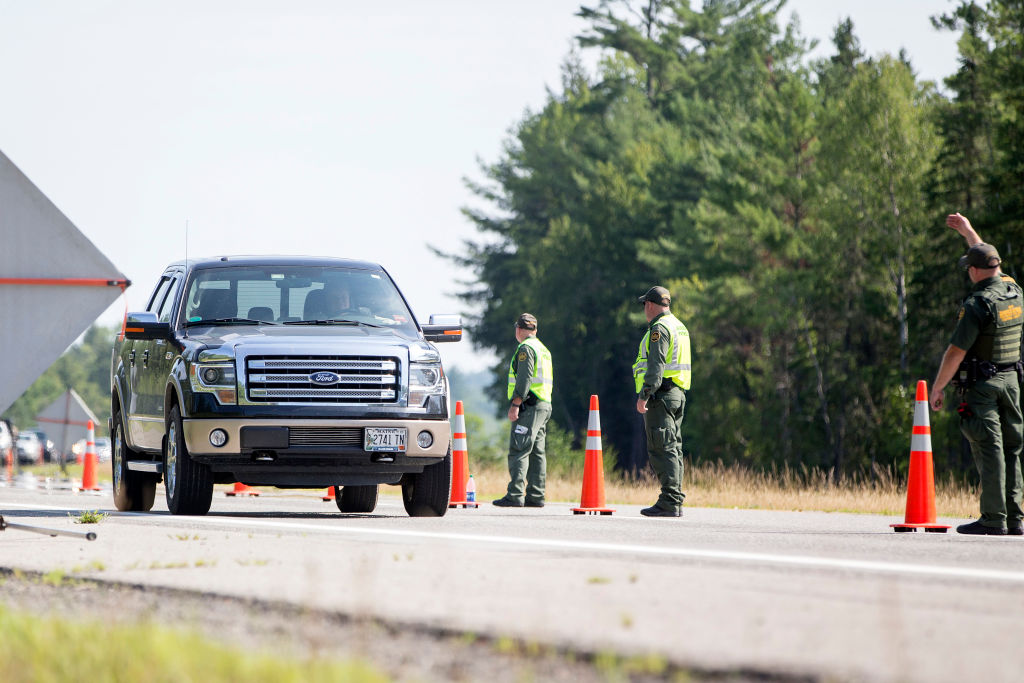 a vehicle at a checkpoint