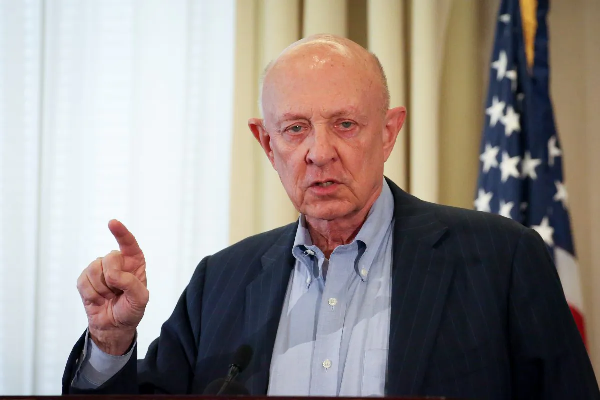 Former CIA Director James Woolsey speaks at the launch of the Committee on the Present Danger: China, at the Reserve Officers Association in Washington on March 25, 2019. (Samira Bouaou/The Epoch Times)