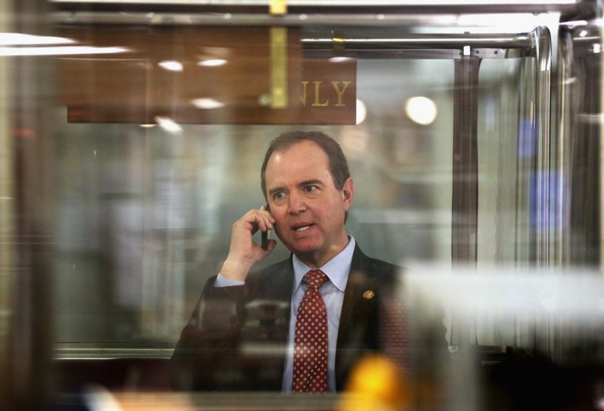 Rep. Adam Schiff talks on his phone