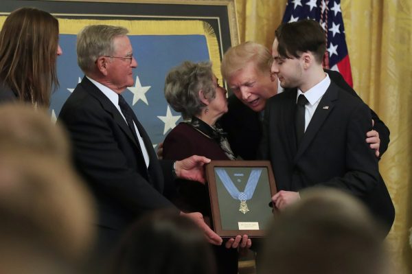 President Donald Trump awards the Medal of Honor to Army Staff Sgt.