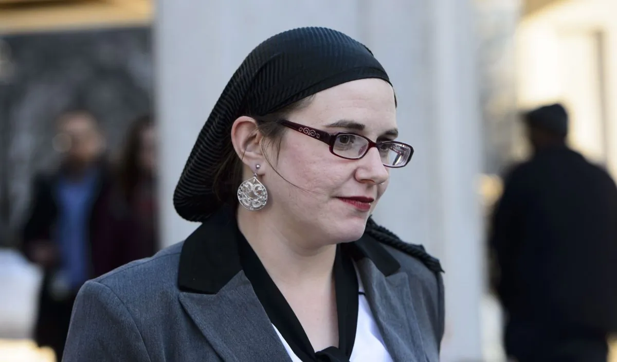 Caitlan Coleman leaves court in Ottawa on March 27, 2019. (The Canadian Press/Sean Kilpatrick)