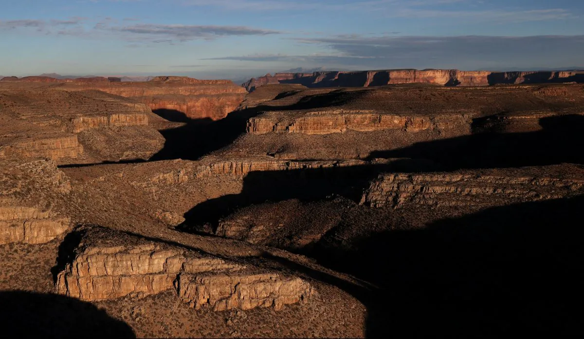 Aerial view of the West Rim of the Grand Canyon in the Hualapai Indian Reservation near Peach Springs, Ariz., on Jan. 10, 2019. (Justin Sullivan/Getty Images)