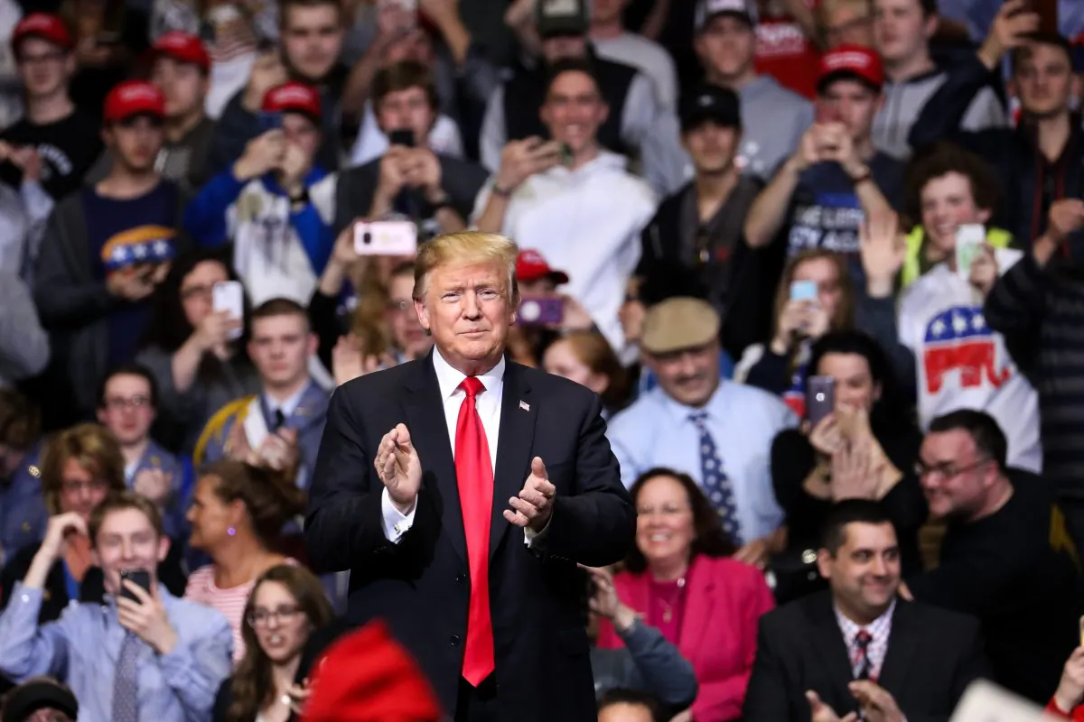 President Donald Trump at a MAGA rally in Grand Rapids, Mich., on March 28, 2019. (Charlotte Cuthbertson/The Epoch Times)