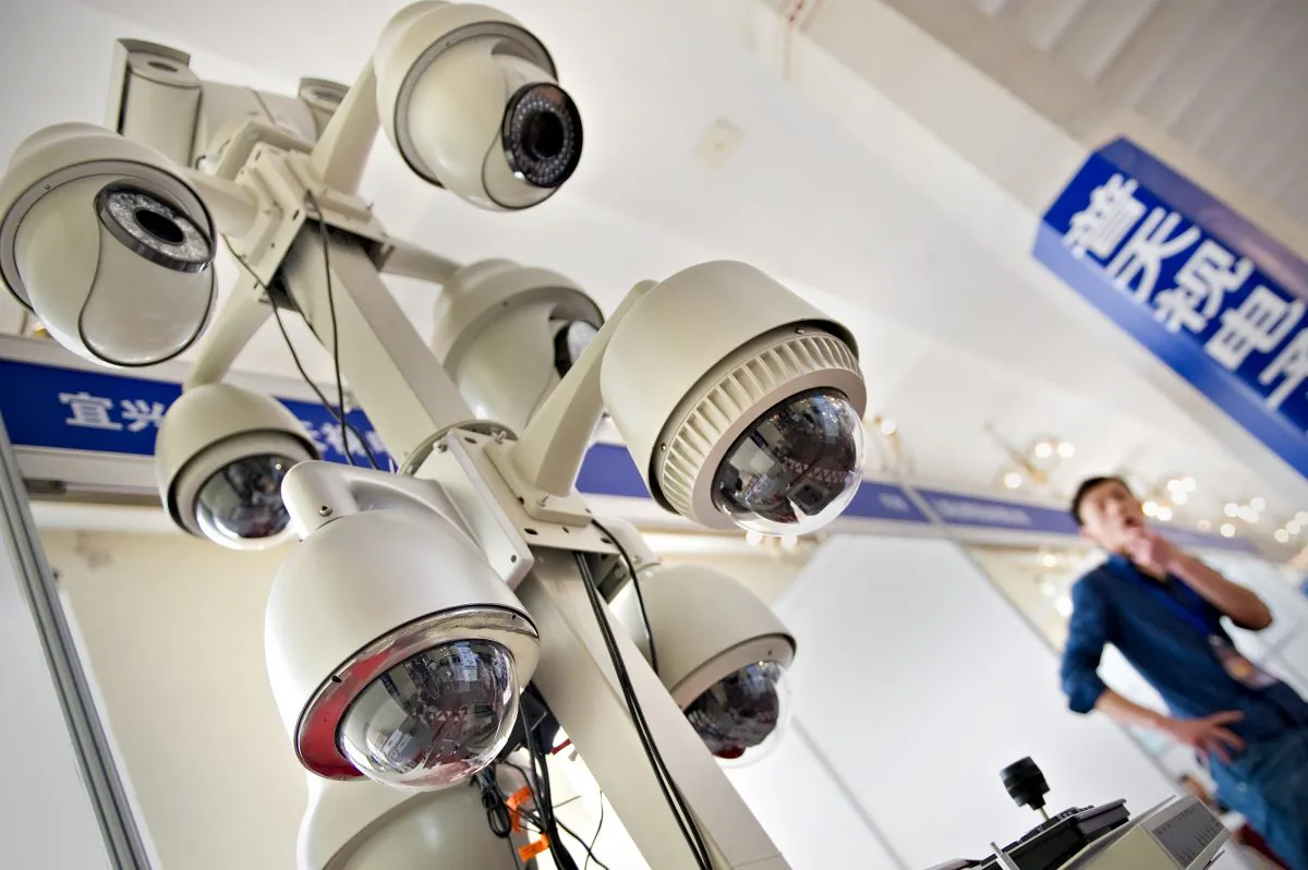 A stack of surveillance equipment is displayed at the international exhibition on public safety and security in Shanghai on April 27, 2011. (Philippe Lopez/AFP/Getty Images)