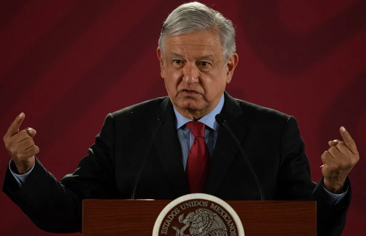 Mexican President Andres Manuel Lopez Obrador gestures during his daily morning press conference at the National Palace in Mexico City on March 26, 2019. (Pedro Pardo/AFP/Getty Images)