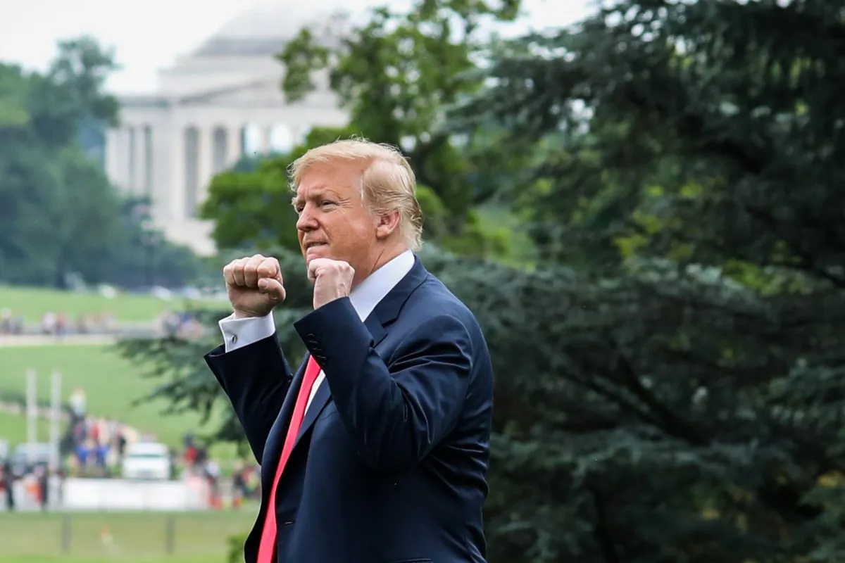 President Donald Trump before boarding Marine One on the South Lawn of the White House in Wash., on June 27, 2018. (Samira Bouaou/The Epoch Times)