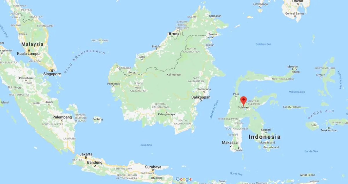 Sulawesi, Indonesia. (Google Maps)