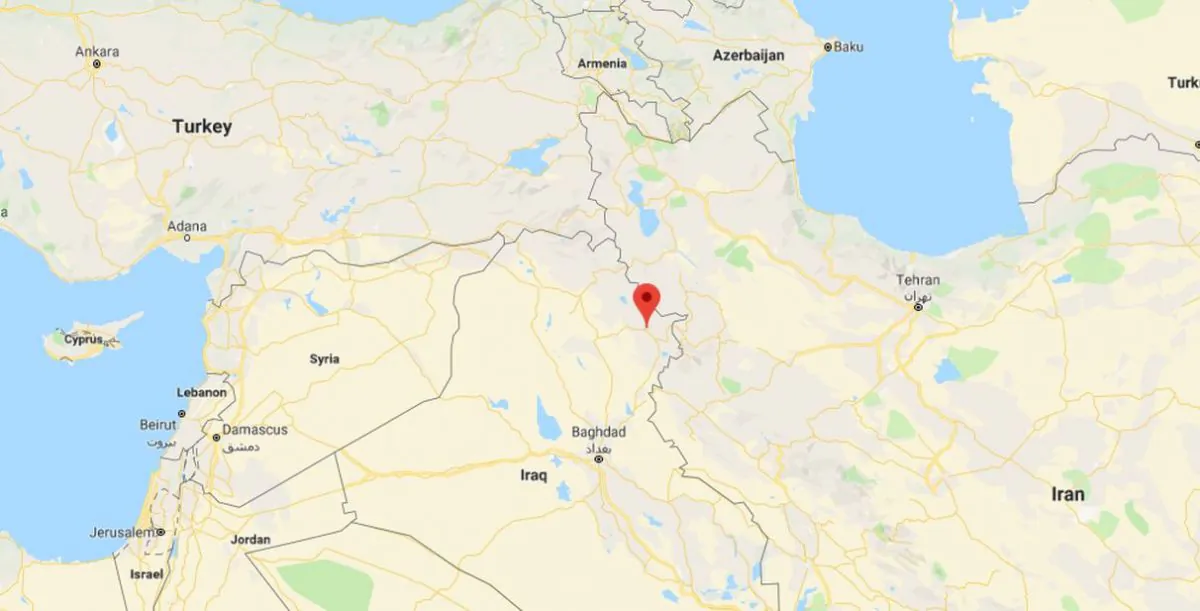 Researchers uncovered the ancient city at Kunara, near the Zagros Mountains. (Google Maps)