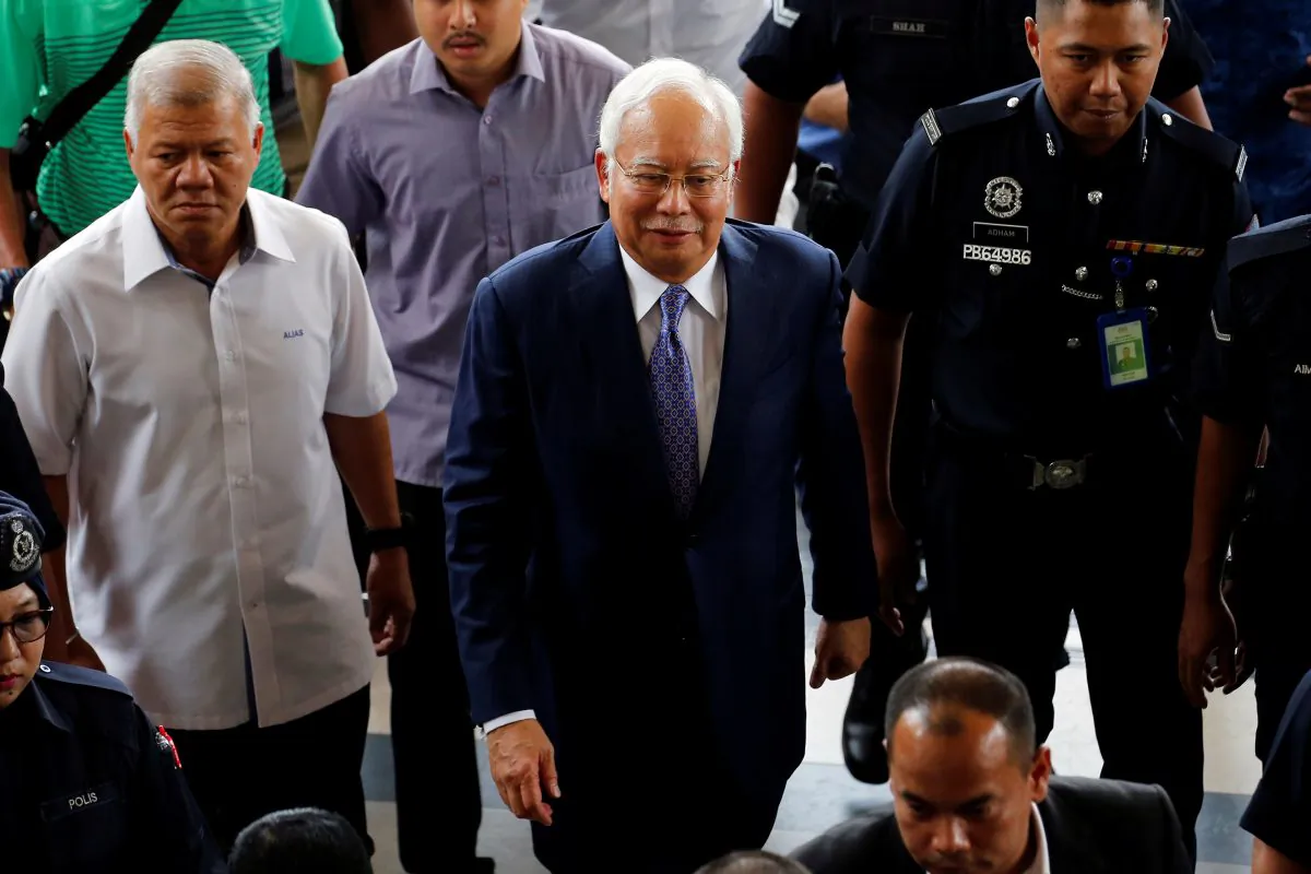 Former Malaysia's Prime Minister Najib Razak arrives at Kuala Lumpur High Court in Kuala Lumpur, Malaysia April 3, 2019. REUTERS/Lai Seng Sin