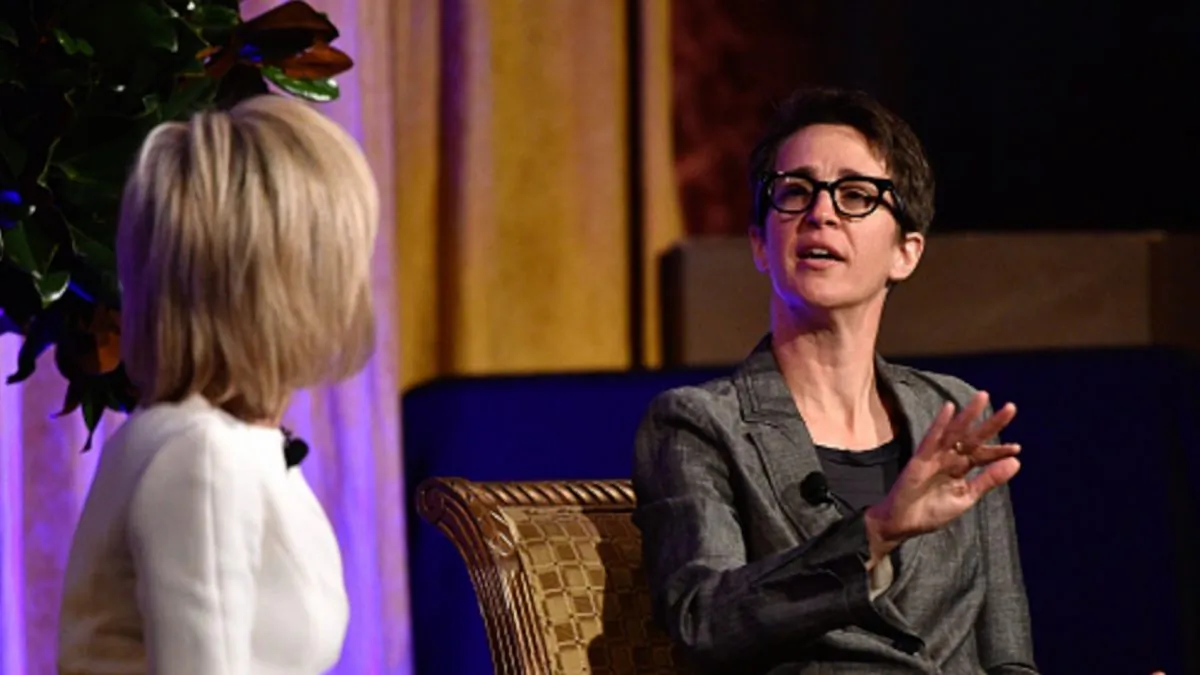Rachel Maddow speaks in a file photograph. (Photo by Bryan Bedder/Getty Images for IWMF)