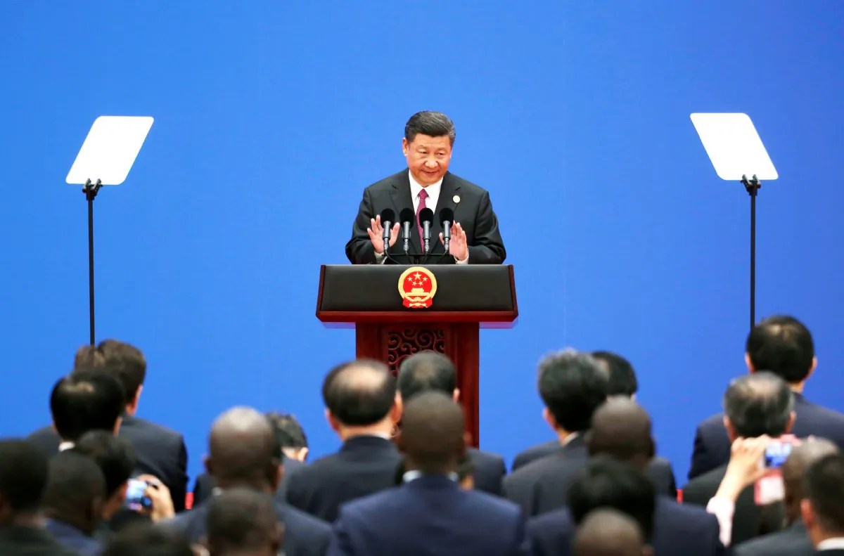 Chinese leader Xi Jinping attends a news conference at the end of the "One Belt, One Road" Forum in Beijing on May 15, 2017. (Jason Lee/Reuters)