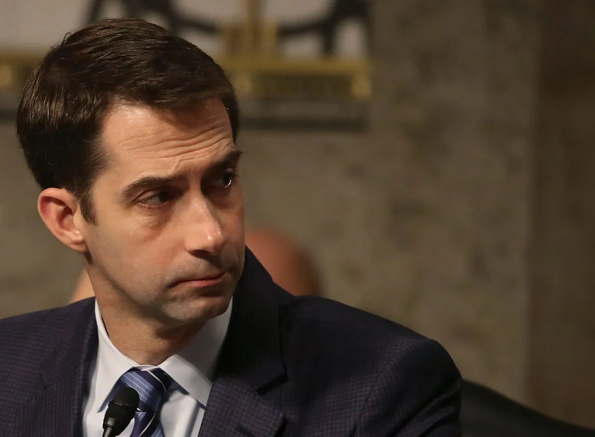 Sen. Tom Cotton (R-Ark.) participates in a Senate Armed Services Committee hearing on Capitol Hill, on January 25, 2018 in Washington. (Mark Wilson/Getty Images)