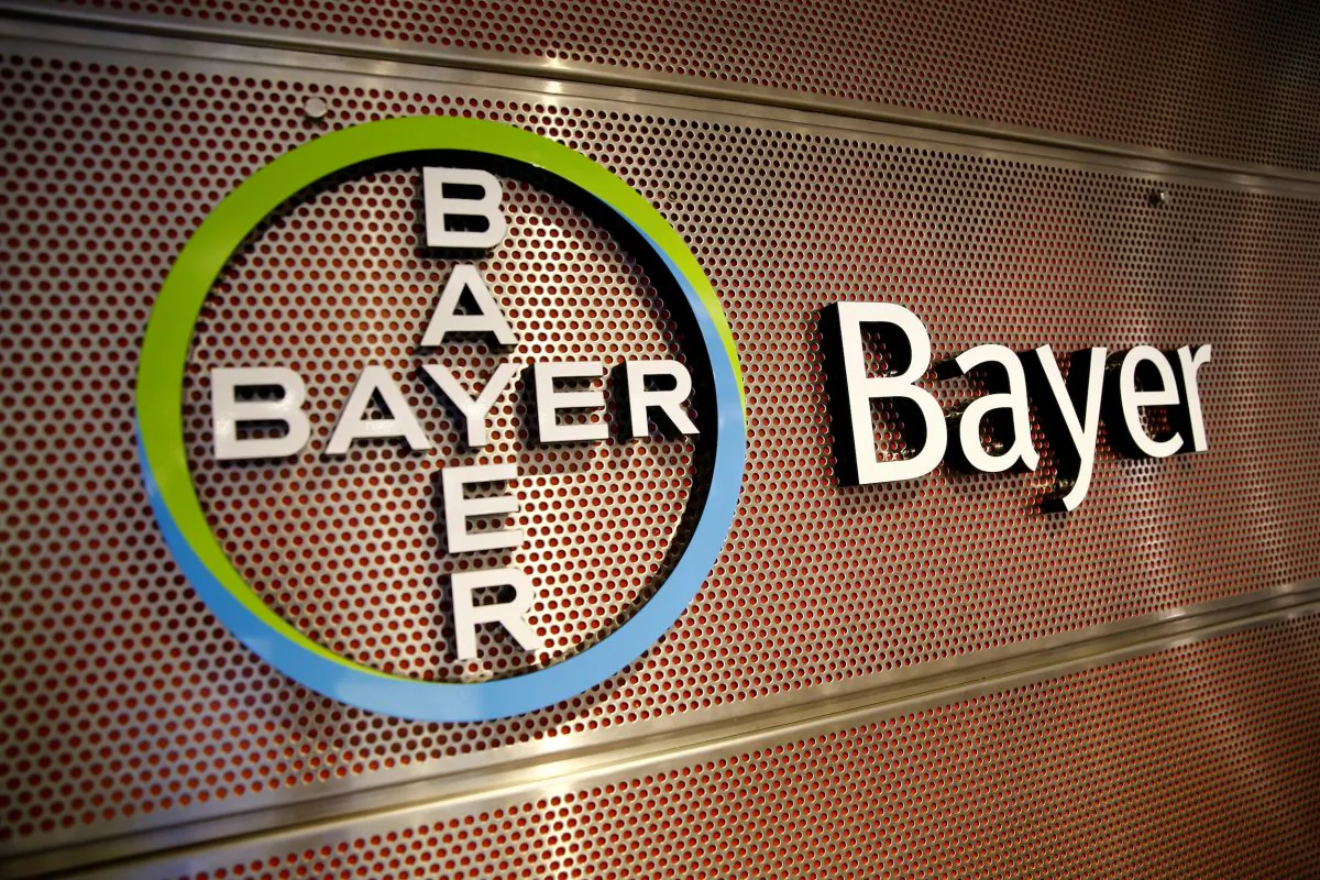 Logo of Bayer AG is pictured at the annual results news conference of the German drugmaker in Leverkusen, Germany on Feb. 27, 2019. (Wolfgang Rattay/Reuters)