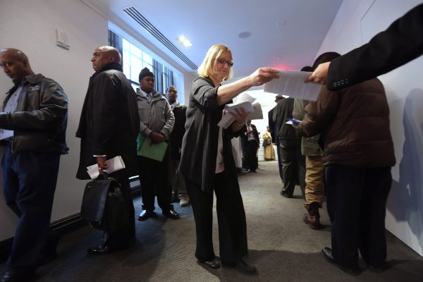 Job fair employee Arleen Greco
