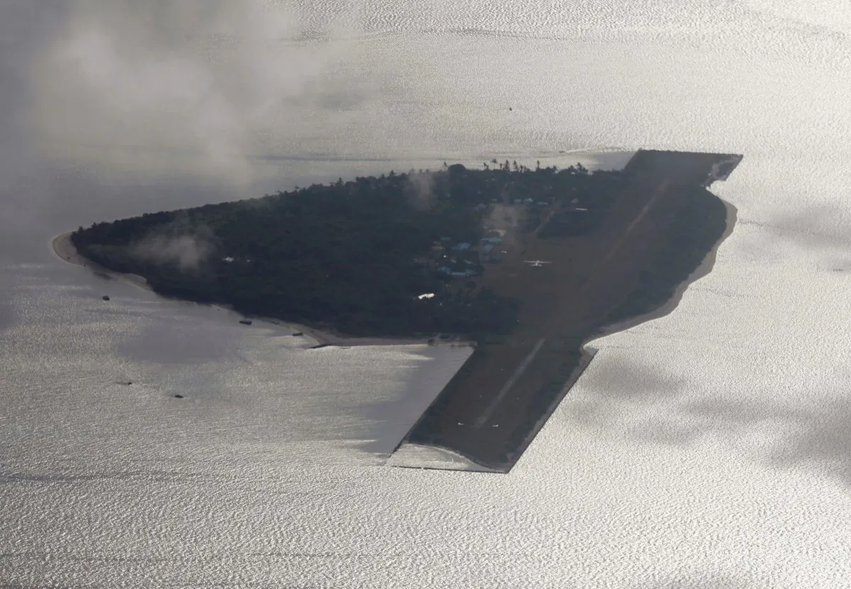 A view of Philippine-occupied (Pagasa) Thitu island in the disputed South China Sea on April 21, 2017. (Erik De Castro/Reuters)