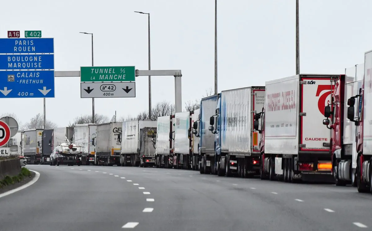 Trucks line up in a file photo (Denis Charlet/AFP/Getty Images)