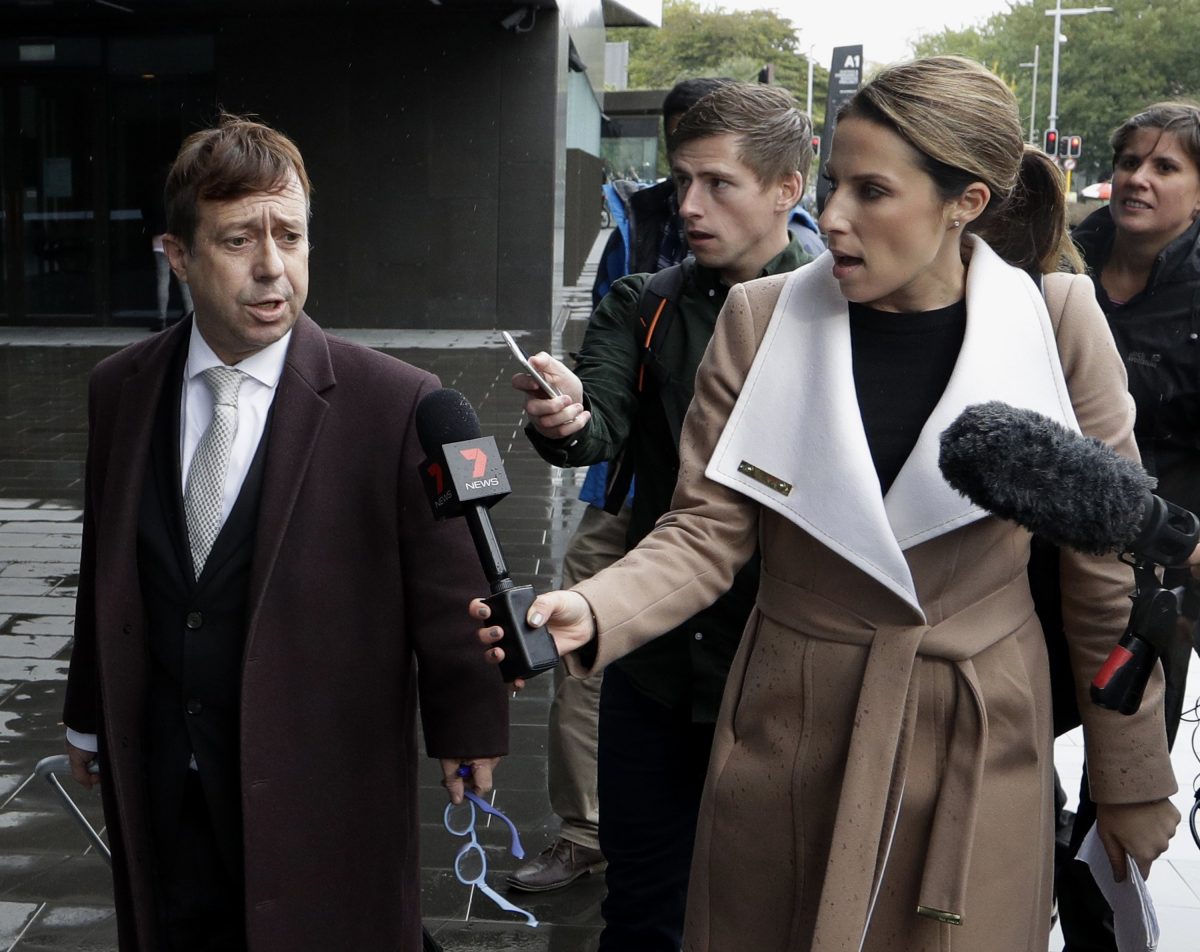 Shane Tait, left, a lawyer acting for Brenton Harrison Tarrant