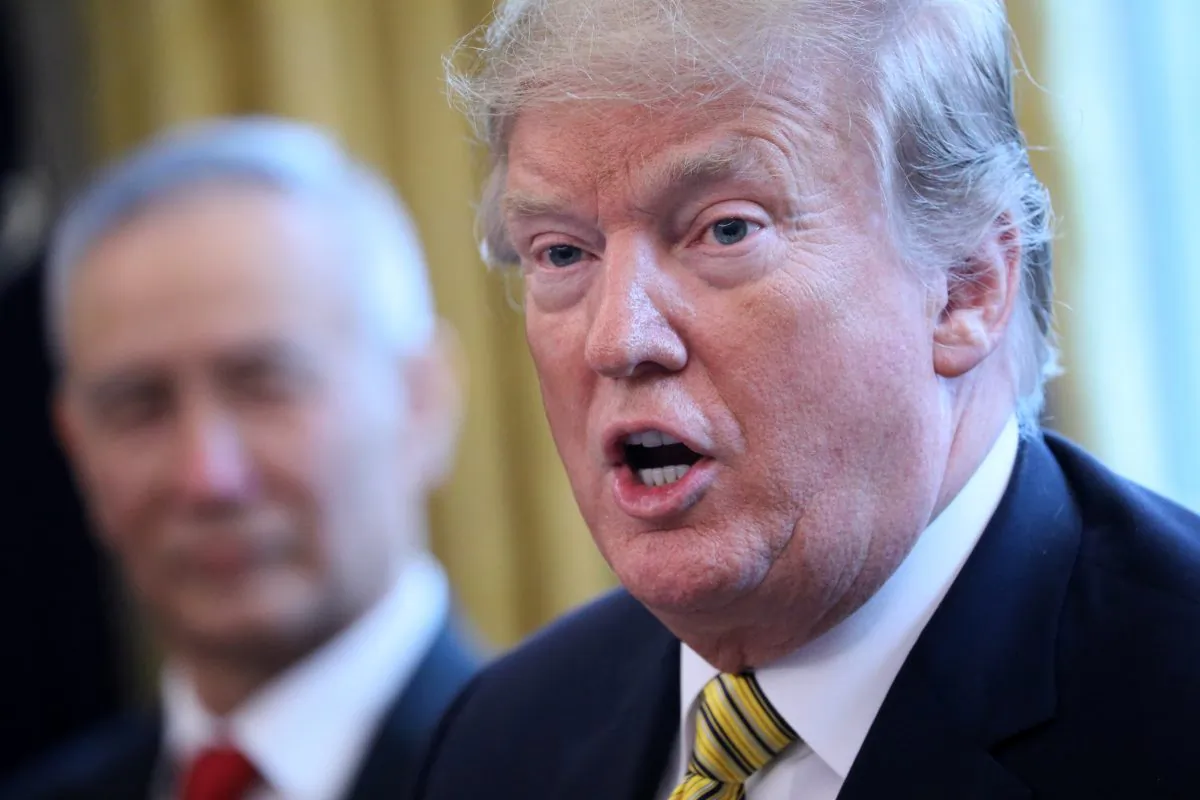 President Donald Trump speaks while meeting with China's Vice Premier Liu He in the Oval Office of the White House in Washington, U.S. on April 4, 2019. (Jonathan Ernst/Reuters)