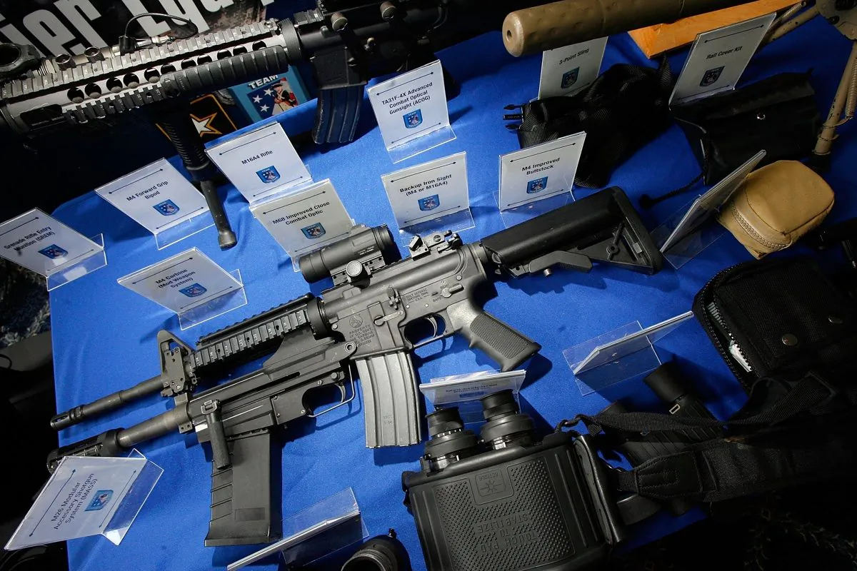 A U.S. Army M4 rifle on display during the US Army Soldier Modernization Day expo in the Rayburn House Office in Washington, on June 6, 2007. (Chip Somodevilla/Getty Images)