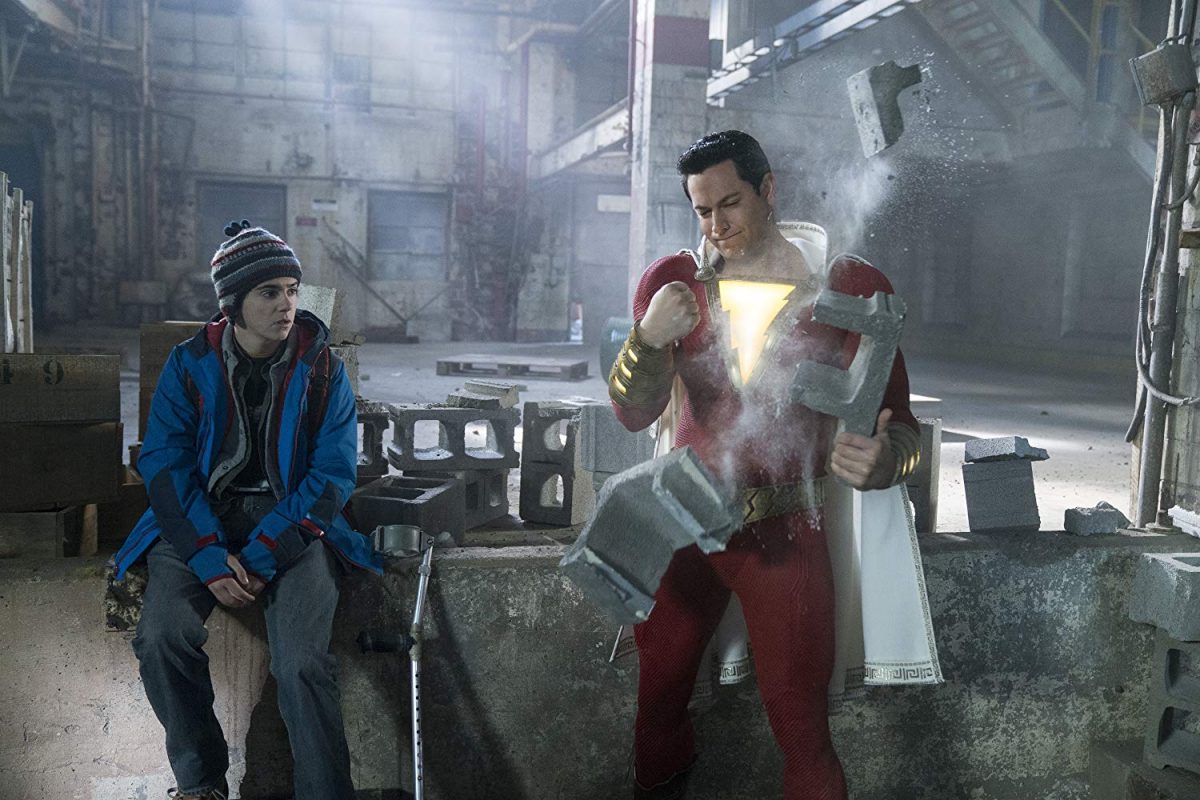 Superhero breaks cinderblocks