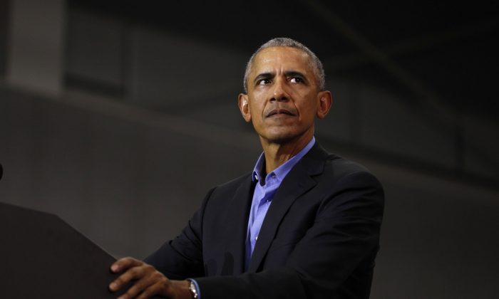 Former President Barack Obama speaks at a rally in Detroit, Mich., on Oct. 26, 2018. (Bill Pugliano/Getty Images)