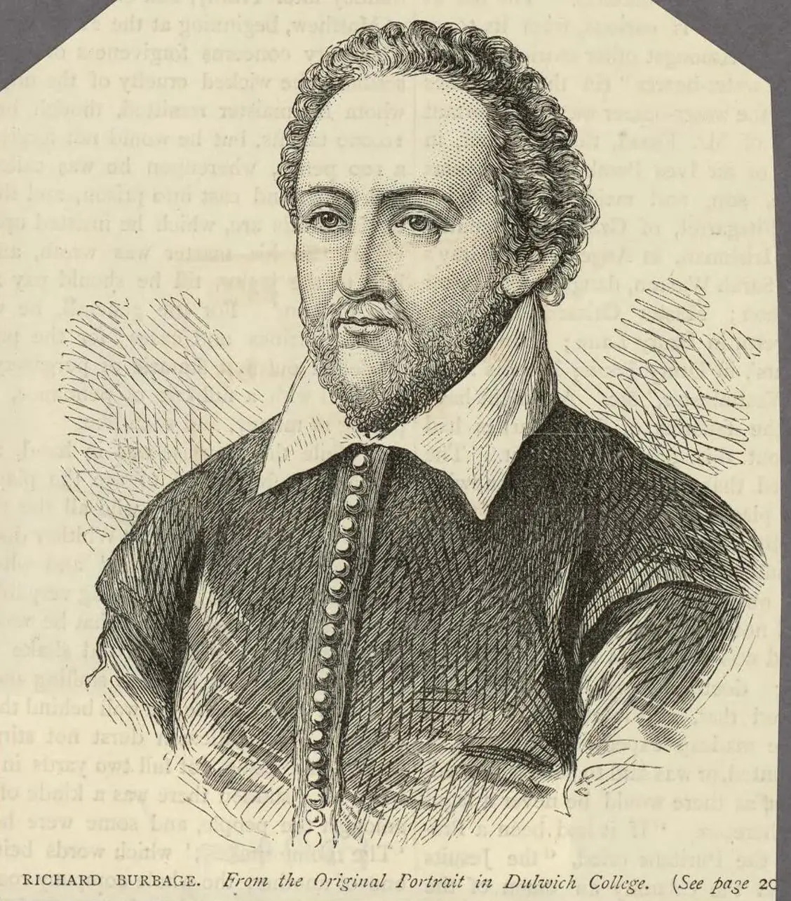 A portrait of Richard Burbage, the English actor and theater owner. The Welsh Portrait Collection at the National Library of Wales. (Public Domain)