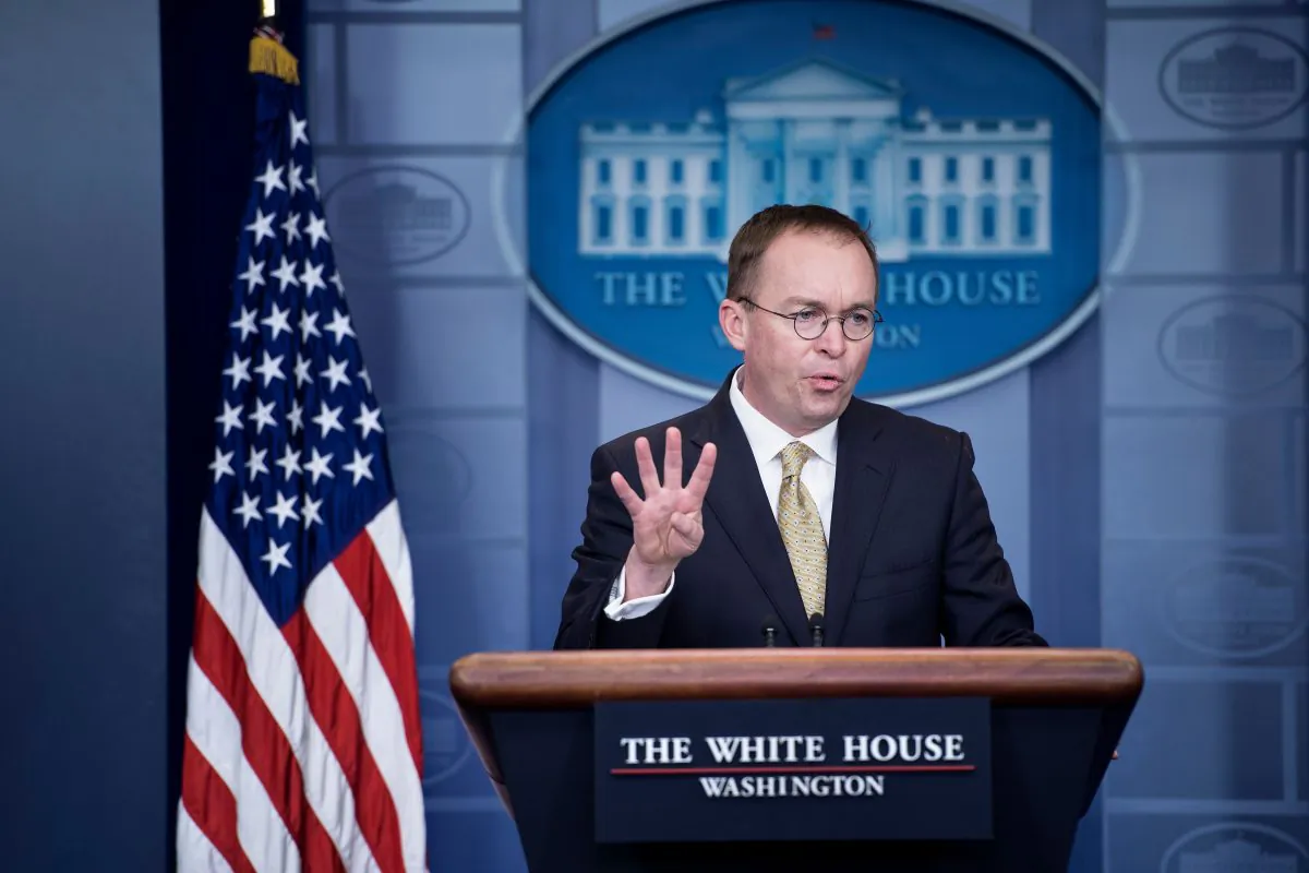 Mick Mulvaney, Acting White House Chief of Staff speaks during a briefing at the James S. Brady Press Briefing Room of the White House on January 20, 2018 in Washington. (BRENDAN SMIALOWSKI/AFP/Getty Images)