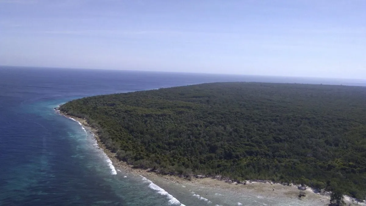 The island where an Indonesian hostage held by Islamic extremists was rescued by Philippine troops in Sulu province in southern Philippines, on April 5, 2019. (WestMinCom Armed Forces of the Philippines via AP)
