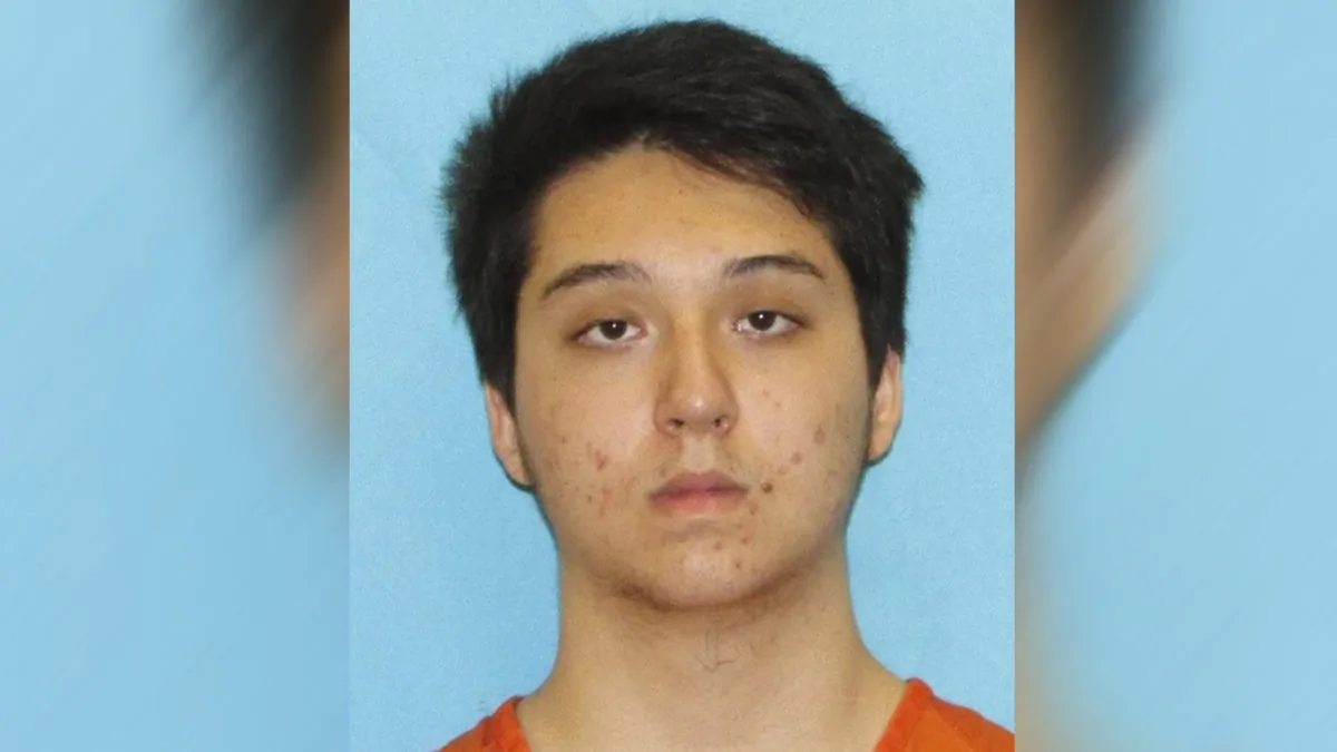 This 2018 booking file photo provided by the Collin County District Attorney's office in Texas shows Matin Azizi-Yarand, a teenager from Plano, Texas, who has been charged with criminal solicitation of capital murder and making a terroristic threat. (Collin County District Attorney's office via AP, File)