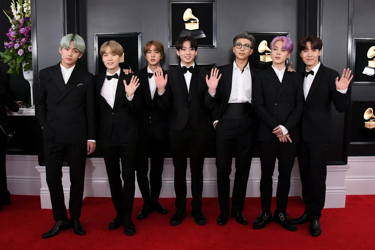 K-pop boy band BTS at the 61st Annual Grammy Awards at the Staples Center in Los Angeles on Feb. 10, 2019. (Jon Kopaloff/Getty Images)