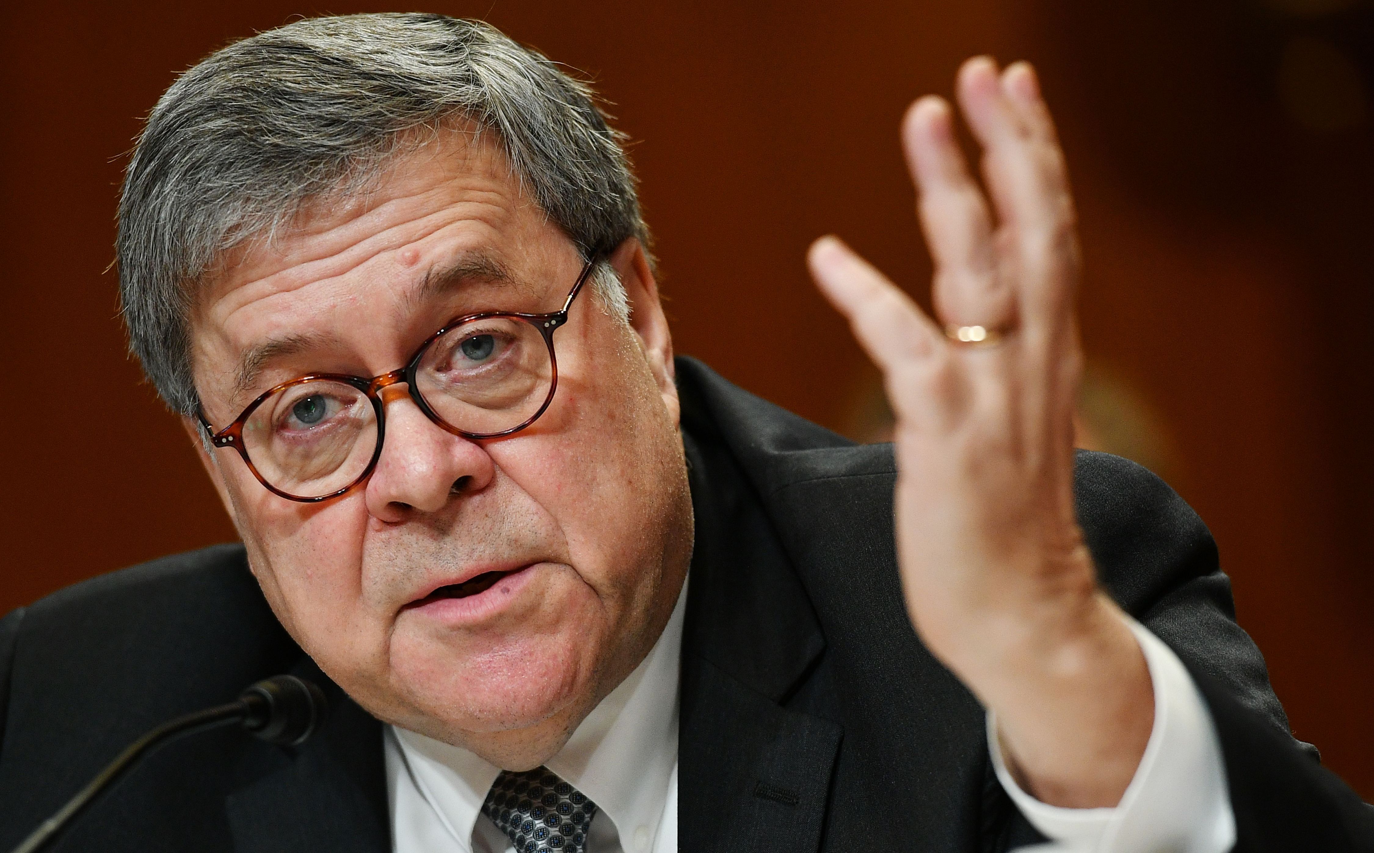 Attorney General William Barris testifies during a House Commerce, Justice, Science, and Related Agencies Subcommittee hearing on Capitol Hill