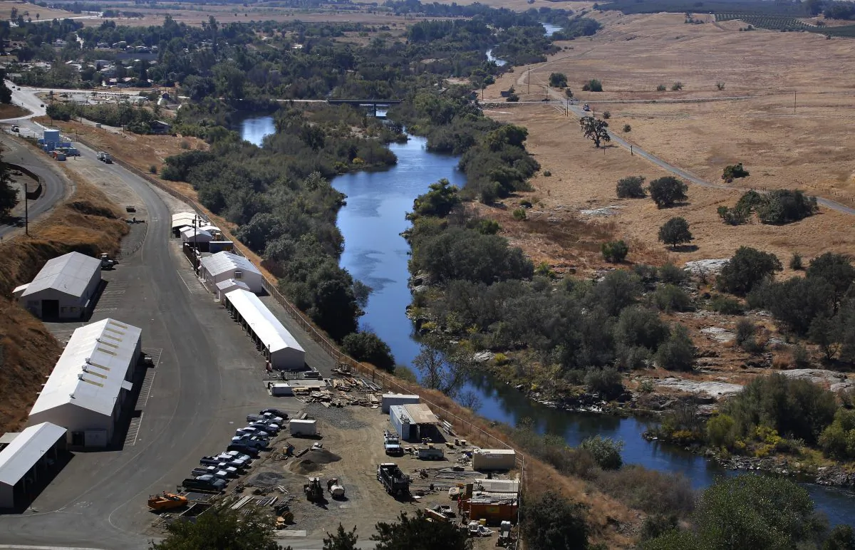 The first leg of the San Joaquin River restoration project during a tour in Friant, Calif., on Oct. 5, 2016. The Sacramento Sheriff's Department said the river was flowing quickly due to heavy rainfall and runoff on March 29, 2019. (Gary Kazanjian/AP Photo)