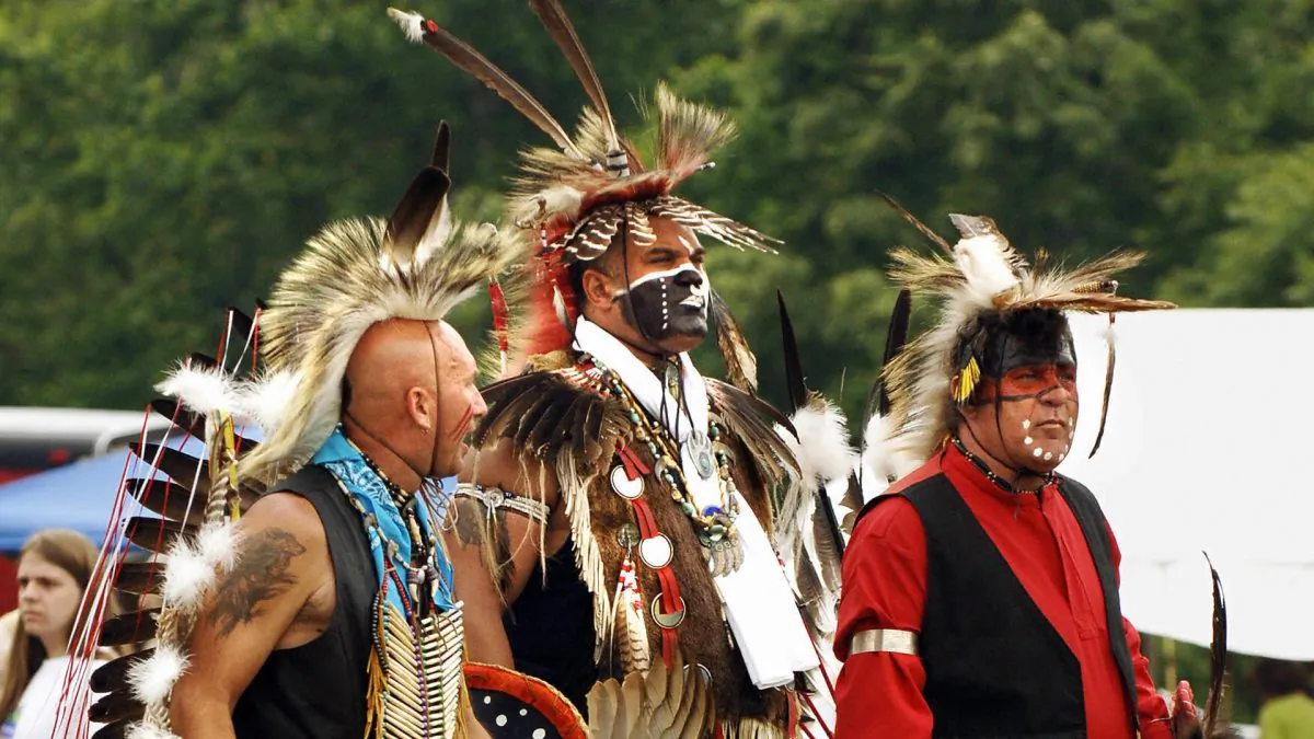 Cherokee people in a historical and cultural celebration of Native American heritage. (STAN HONDA/AFP/Getty Images)