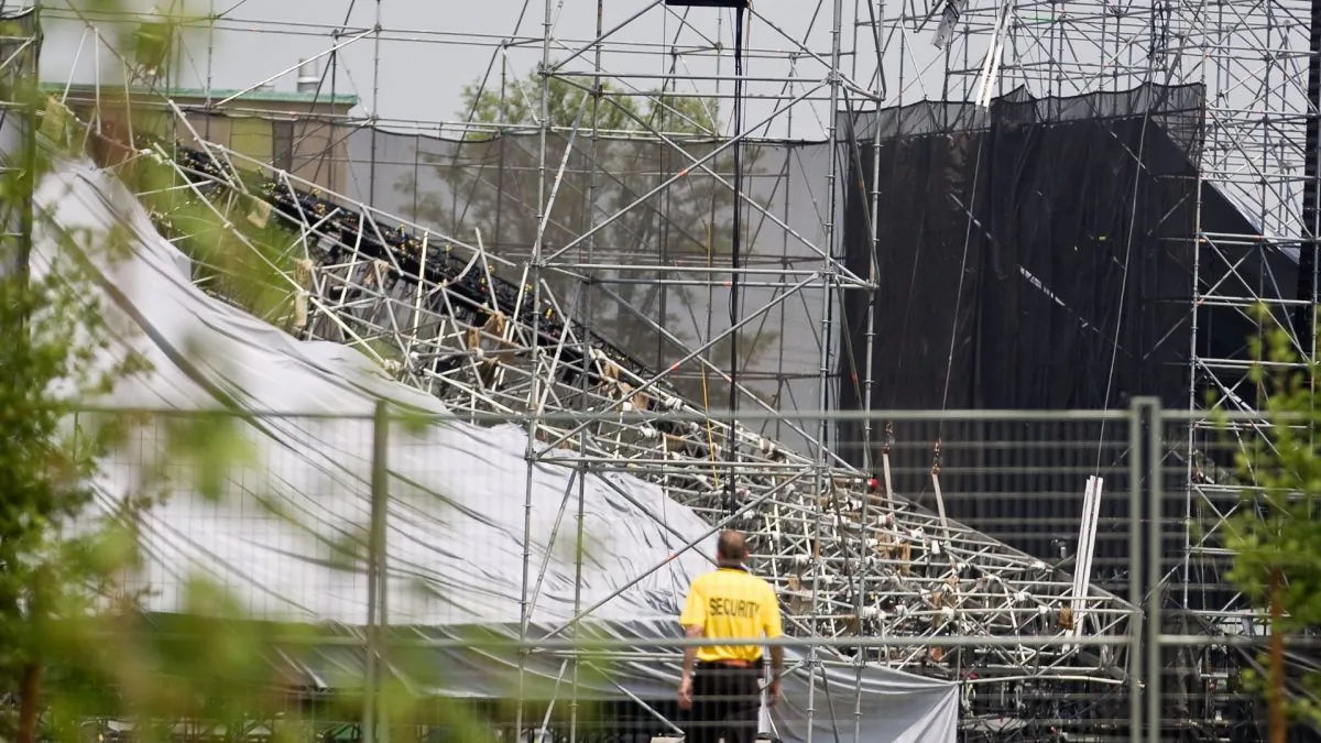 Investigators survey the scene at Downsview Park in Toronto, Ontario, on June 18, 2012. (Geoff Robins/AFP/Getty Images)