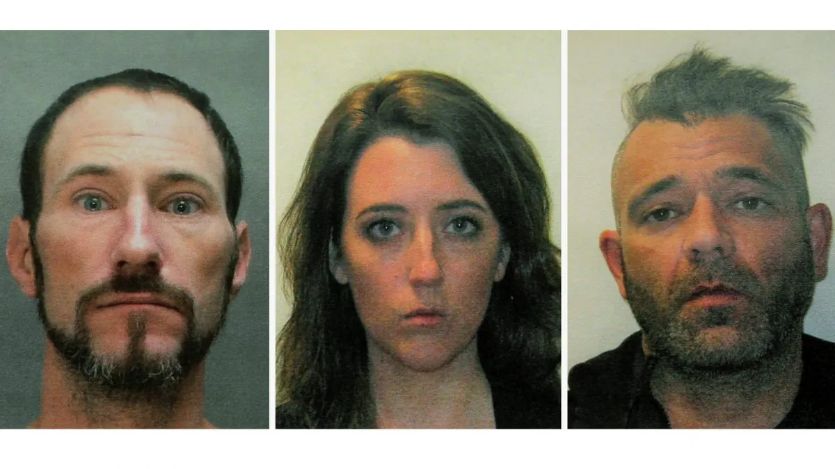 This November 2018 file combination of photos shows Johnny Bobbitt, left, Katelyn McClure and Mark D'Amico.(Burlington County Prosecutors Office via AP, File)