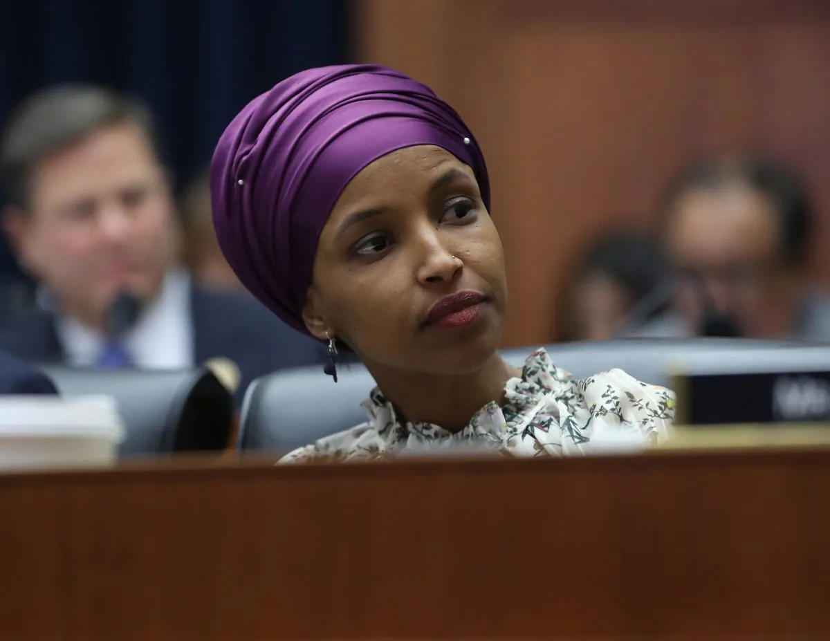 Rep. Ilhan Omar (D-Minn.) participates in a House Education and Labor Committee Markup in the Rayburn House Office Building on March 6, 2019 in Washington. (Mark Wilson/Getty Images)