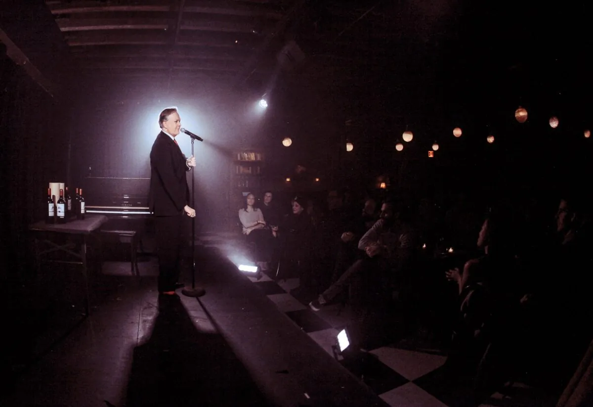 Master magician Todd Robbins performing as the master of ceremonies at The McKittrick Hotel’s Club Car. (giafrese for The McKittrick Hotel)