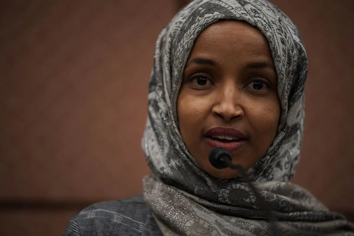 Rep. Ilhan Omar (D-Minn.) speaks during a news conference on Capitol Hill in Washington on Jan. 24, 2019. (Alex Wong/Getty Images)