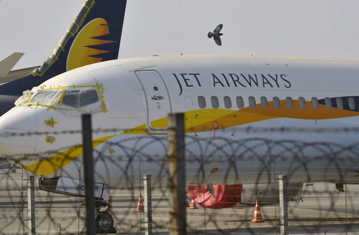 Jet Airways aircraft are seen parked on the tarmac at Chattrapati Shivaji International Airport in Mumbai, on March 25, 2019. (Punit Paranjpe/AFP/Getty Images)
