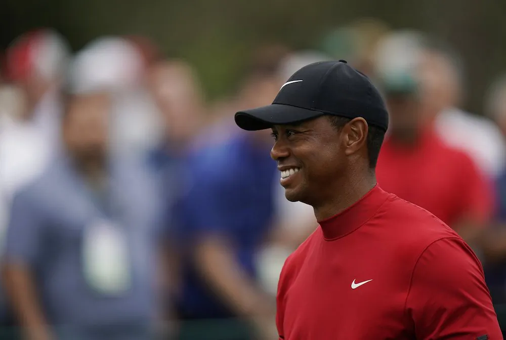 Tiger Woods reacts as he wins the Masters golf tournament. (AP Photo/David J. Phillip)
