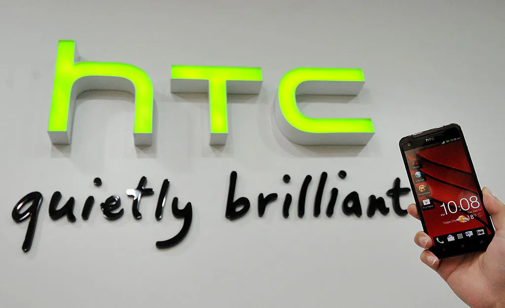 A HTC Butterfly phone is displayed at a HTC store in the New Taipei City on Jan. 7, 2013. (Mandy Cheng/AFP/Getty Images)